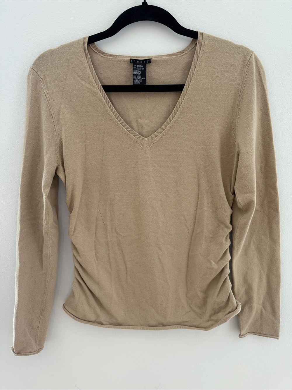 Theory V-Neck Long Sleeve Knit Top